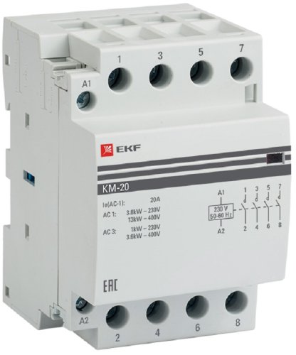 Контактор модульный EKF PROxima КМ 3п 4НО 20А 230В АС картинка